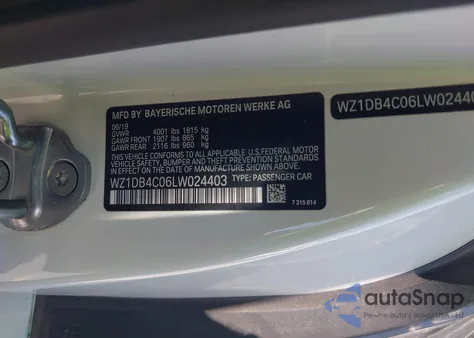 2020 Toyota Gr Supra Launch Edition из США, поврежденный, VIN WZ1DB4C06LW024403